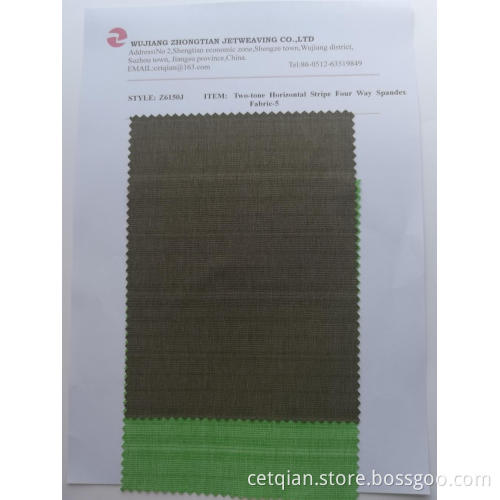 Two-tone Horizontal Stripe Four Way Spandex Fabric-5